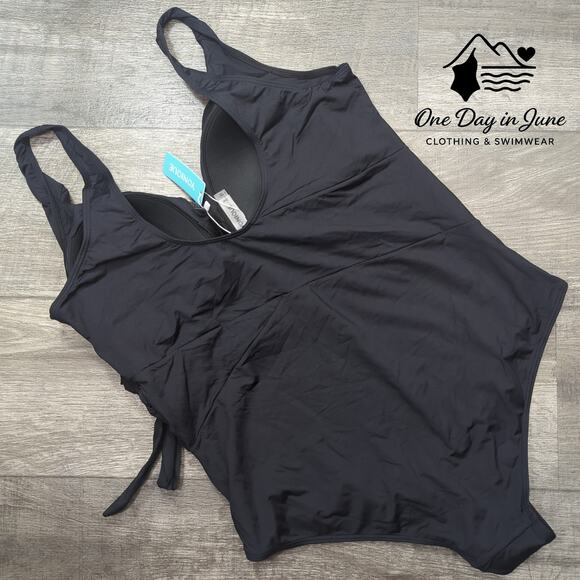 Yonique Plus Size Tie Side One Piece Swimsuit Size 20W - Picture 7 of 7